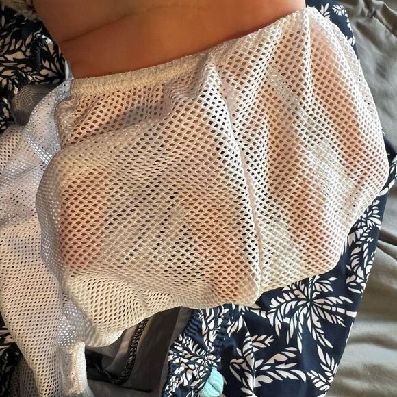 J.CREW Men's Blue Floral Swim Shorts Size M Elastic Waist Drawstring - Picture 6 of 9